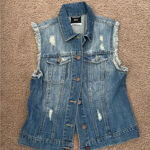 BDG Blue Distressed Denim Vest